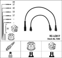 NGK 7286 - Cantidad: 5<br>Cable de encendido: Versión de conexión SAE<br>Bobina de encendido: Versión de conexión DIN<br>Distribuidor/rotor de encendido: Versión de conexión DIN<br>Longitud 1 [mm]: 270<br>Longitud 2 [mm]: 320<br>Long. 3 [mm]: 400<br>Long. 4 [mm]: 470<br>Diámetro cable [mm]: 7<br>Longitud 3 [mm], cable de encendido de bobina hasta distr.: 295<br>