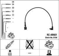 NGK 8194 - Cantidad: 4<br>Cable de encendido: Versión de conexión SAE<br>Cable de encendido: cable encendido de cobre<br>Bobina de encendido: Versión de conexión M4<br>Longitud 1 [mm]: 100<br>Longitud 2 [mm]: 100<br>Long. 3 [mm]: 290<br>Long. 4 [mm]: 290<br>Diámetro cable [mm]: 7<br>