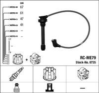 NGK 8735 - Material: Silicona<br>Cable de encendido: con supresión de interferencias<br>Longitud 1 [mm]: 600<br>Longitud 2 [mm]: 660<br>Cantidad líneas: 4<br>Long. 3 [mm]: 840<br>Long. 4 [mm]: 840<br>Diámetro cable [mm]: 7<br>