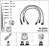 NGK 0538 - Cantidad: 9<br>Cable de encendido: Versión de conexión SAE<br>Cable de encendido: Cable resistivo<br>Bobina de encendido: Versión de conexión DIN<br>Bobina de encendido: Versión de conexión M4<br>Distribuidor/rotor de encendido: Versión de conexión DIN<br>Longitud 1 [mm]: 405<br>Longitud 2 [mm]: 505<br>Long. 3 [mm]: 505<br>Long. 4 [mm]: 505<br>Long. 5 [mm]: 650<br>Long. 6 [mm]: 650<br>Long.7 [mm]: 650<br>Long.8 [mm]: 850<br>Diámetro cable [mm]: 7<br>Longitud 1 [mm], cable de encendido de bobina hasta distr.: 555<br>
