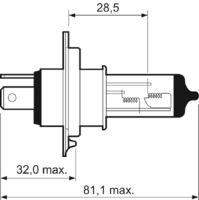 RIDEX 106B0010 - Tensión [V]: 12<br>Potencia nominal [W]: 60/55<br>Tipo de lámpara: H4<br>Modelo de zócalo, bombilla incandescente: P43t<br>Color lámpara: transparente<br>Temperatura color [K]: 3200<br>Tipo de luces: Halógena<br>