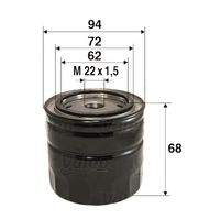 RIDEX 7O0120 - Tipo de filtro: Filtro enroscable<br>Diámetro [mm]: 97<br>Diámetro 1 [mm]: 63<br>Altura [mm]: 72,2<br>Rosca empalme: M 22 x 1,5<br>