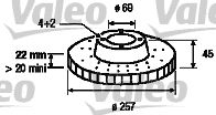 TRW DF2575 - Lado de montaje: Eje delantero<br>Altura [mm]: 45<br>Tipo de disco de frenos: ventilación interna<br>Espesor de disco de frenos [mm]: 24<br>Espesor mínimo [mm]: 22<br>Número de taladros: 2<br>Diámetro exterior [mm]: 257<br>Número de orificios: 4<br>Diámetro de centrado [mm]: 69<br>corona de agujeros - Ø [mm]: 114<br>Superficie: revestido<br>