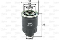 RIDEX 9F0038 - Tipo de filtro: Cartucho filtrante<br>Diámetro exterior [mm]: 87<br>Medida de rosca: M20x1,5<br>Altura [mm]: 139<br>