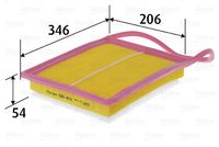 PURFLUX A1406 - Longitud [mm]: 348<br>Ancho [mm]: 205<br>Altura [mm]: 52<br>Forma: rectangular<br>Tipo de filtro: Primer filtro<br>