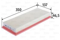 RIDEX 8A0689 - Tipo de filtro: Cartucho filtrante<br>Longitud [mm]: 351<br>Ancho [mm]: 136<br>Altura [mm]: 44<br>