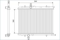 RIDEX 470R1522 - Material: Aluminio<br>Longitud de red [mm]: 563<br>Ancho de red [mm]: 378<br>Profundidad de red [mm]: 18<br>Tipo radiador: Aletas refrigeración unidas mecánicamente<br>Ø entrada [mm]: 32<br>Ø salida [mm]: 32<br>