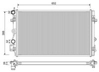 RIDEX 470R0651 - Material: Aluminio<br>Longitud de red [mm]: 649<br>Ancho de red [mm]: 412<br>Profundidad de red [mm]: 22<br>Tipo radiador: Aletas refrigeración soldadas<br>