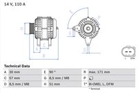 BOSCH 0986045320 - Alternador