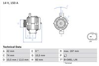 BOSCH 0986082330 - Alternador