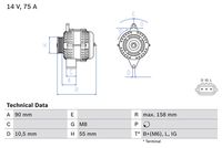 BOSCH 0986082830 - Alternador