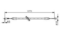 BOSCH 1987482030 - Lado de montaje: centro<br>Lado de montaje: delante<br>Distancia entre ejes: distancia entre ejes media<br>Longitud [mm]: 1867<br>
