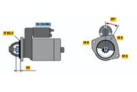 BOSCH 0001223007 - año construcción desde: 07/1999<br>ID Caja cambios: S5-200<br>Tensión [V]: 12<br>Número de dientes: 9<br>Potencia nominal [kW]: 2,3<br>Sentido de giro: Sentido de giro a la derecha (horario)<br>Cant. taladros roscados: 3<br>Cantidad de agujeros de fijación: 3<br>