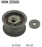 SKF VKM25500 - Variante de equipamiento: >08578511<br>poleas - Ø [mm]: 56,0<br>Altura 1 [mm]: 37,0<br>Altura 2 [mm]: 37,0<br>Peso [kg]: 0,4<br>