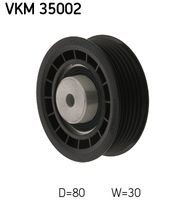 SKF VKM35002 - Unidades accionadas: Compresor de climatización<br>Unidades accionadas: Alternador<br>Variante de equipamiento: +AC<br>poleas - Ø [mm]: 75,0<br>Altura 1 [mm]: 22,6<br>Altura 2 [mm]: 30,5<br>Peso [kg]: 0,3<br>
