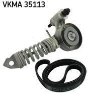 SKF VKMA35113 - Unidades accionadas: Alternador<br>Equipamiento de vehículo: para vehículos con climatizador<br>Longitud [mm]: 1355<br>Ancho [mm]: 17,80<br>Material de las correas: EPDM (Ethylen-Propylen-Dien-Caucho)<br>Número de nervaduras: 5<br>SVHC: No existen sustancias SVHC<br>