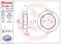 BREMBO 08A33111 - Disco de freno - PRIME LINE - UV Coated