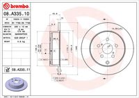 BREMBO 08A33511 - Disco de freno - PRIME LINE - UV Coated