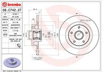 BREMBO 08C74227 - año construcción hasta: 12/2022<br>Lado de montaje: Eje trasero<br>Artículo complementario / información complementaria 2: sin cojinete rueda<br>Diámetro exterior [mm]: 260<br>Espesor de disco de frenos [mm]: 8<br>Espesor mínimo [mm]: 7<br>Altura [mm]: 51,5<br>corona de agujeros - Ø [mm]: 114,3<br>Tipo de disco de frenos: macizo<br>Diámetro de centrado [mm]: 68<br>Número de orificios: 5<br>Superficie: revestido<br>Procesamiento: altamente carbonizado<br>cumple norma ECE: ECE-R90<br>Diámetro de taladro hasta [mm]: 15,7<br>