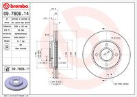 BREMBO 09780614 - Lado de montaje: Eje delantero<br>Tipo de disco de frenos: ventilación interna<br>Espesor de disco de frenos [mm]: 22<br>Número de orificios: 4<br>Altura [mm]: 44<br>Diámetro de centrado [mm]: 64<br>Diámetro exterior [mm]: 258<br>Superficie: revestido<br>Espesor mínimo [mm]: 20<br>Par apriete [Nm]: 85<br>