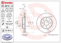 BREMBO 09861610 - Disco de freno - PRIME LINE