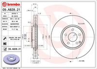 BREMBO 09A82821 - Disco de freno - PRIME LINE - UV Coated