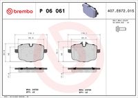 BREMBO P06061 - Juego de pastillas de freno - PRIME LINE