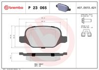 BREMBO P23065 - año construcción hasta: 12/2005<br>Lado de montaje: Eje delantero<br>Contacto avisador de desgaste: con sensor de desgaste incorporado<br>Artículo complementario / información complementaria 2: con clip de émbolo<br>Artículo complementario / información complementaria 2: Chapa antichirridos<br>Material: Low-Metallic<br>Homologación: ECE-R90<br>Número de WVA: 21636<br>Espesor [mm]: 19,1<br>Altura [mm]: 58,9<br>Altura 2 [mm]: 61,6<br>Ancho 1 [mm]: 155,3<br>Ancho 2 [mm]: 156,5<br>