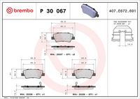 BREMBO P30067 - Juego de pastillas de freno - PRIME LINE