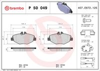 BREMBO P50049 - Juego de pastillas de freno - PRIME LINE