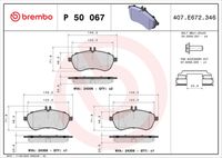 BREMBO P50067 - Juego de pastillas de freno - PRIME LINE