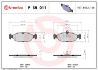 BREMBO P59011 - Lado de montaje: Eje delantero<br>N.º de chasis (VIN) hasta: M4999999<br>