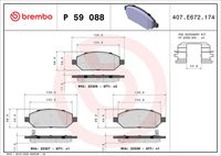 BREMBO P59088 - Juego de pastillas de freno - PRIME LINE