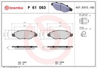 BREMBO P61063 - Juego de pastillas de freno - PRIME LINE