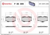 BREMBO P83009 - Juego de pastillas de freno - PRIME LINE