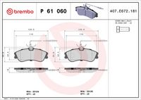 BREMBO P61060 - Juego de pastillas de freno - PRIME LINE