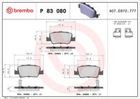 BREMBO P83080 - Juego de pastillas de freno - PRIME LINE