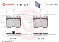 BREMBO P61034 - Juego de pastillas de freno - PRIME LINE