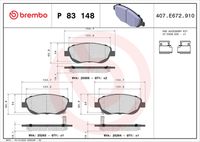 BREMBO P83148 - Juego de pastillas de freno - PRIME LINE