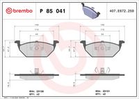 BREMBO P 85 041 - Juego de pastillas de freno