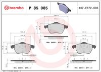 BREMBO P85085 - Juego de pastillas de freno - PRIME LINE