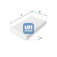 UFI 5302300 - Longitud [mm]: 290<br>Ancho [mm]: 161<br>Altura [mm]: 30<br>Tipo de filtro: Filtro de partículas<br>