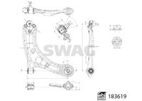 SWAG 33109090 - Barra oscilante, suspensión de ruedas