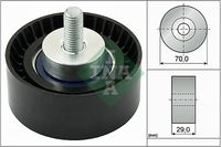 Schaeffler INA 532029810 - Ancho de la superficie de contacto de los rodillos [mm]: 29<br>Diámetro interior [mm]: 10<br>Diámetro exterior [mm]: 70<br>Diám. de puntos de sujeción [mm]: 10<br>Material: Plástico<br>Peso [kg]: 0,35<br>