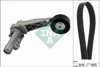 Schaeffler INA 529030810 - Unidades accionadas: Alternador<br>Equipamiento de vehículo: para vehículos con climatizador<br>Longitud 1 [mm]: 905<br>Número de nervaduras: 6<br>Artículo complementario / información complementaria 2: Revisar/sustituir poleas libres del alternador<br>SVHC: No existen sustancias SVHC<br>