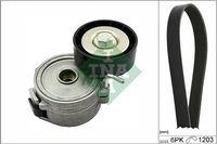 Schaeffler INA 529035710 - Código de motor: DW12BTED4<br>Unidades accionadas: Alternador<br>Longitud [mm]: 1205<br>Ancho [mm]: 21,36<br>Material de las correas: EPDM (Ethylen-Propylen-Dien-Caucho)<br>Número de nervaduras: 6<br>SVHC: No existen sustancias SVHC<br>