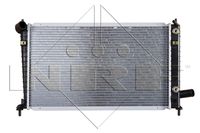 NRF 53196 - Clase de caja de cambios: Caja de cambios manual, 5 marchas<br>Material: Aluminio<br>Longitud de red [mm]: 608<br>Ancho de red [mm]: 350<br>Profundidad de red [mm]: 26<br>Tipo radiador: Aletas refrigeración soldadas<br>