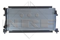NRF 58438 - Equipamiento de vehículo: para vehículos sin aire acondicionado<br>Versión: 1<br>Número de PR: 9AC<br>Material: Aluminio<br>Longitud de red [mm]: 650<br>Ancho de red [mm]: 438<br>Profundidad de red [mm]: 23<br>para OE N°: 5Q0121251EA<br>Versión: Alternative<br>Tipo radiador: Aletas refrigeración unidas mecánicamente<br>