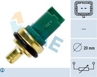 FAE 33706 - Número de enchufes de contacto: 2<br>Color de carcasa: verde<br>Medida de rosca: M 12x1,5<br>Tipo de sensor: NTC<br>