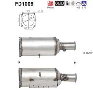 AS FD1009 - Filtro hollín/partículas, sistema escape
